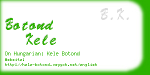 botond kele business card